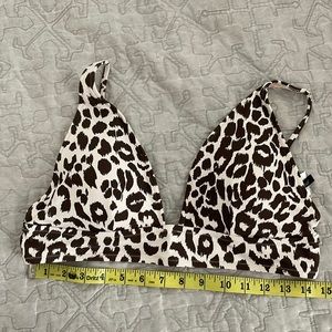 J. Crew Deep V Retro Leopard Bikini Top - NWOT - Large